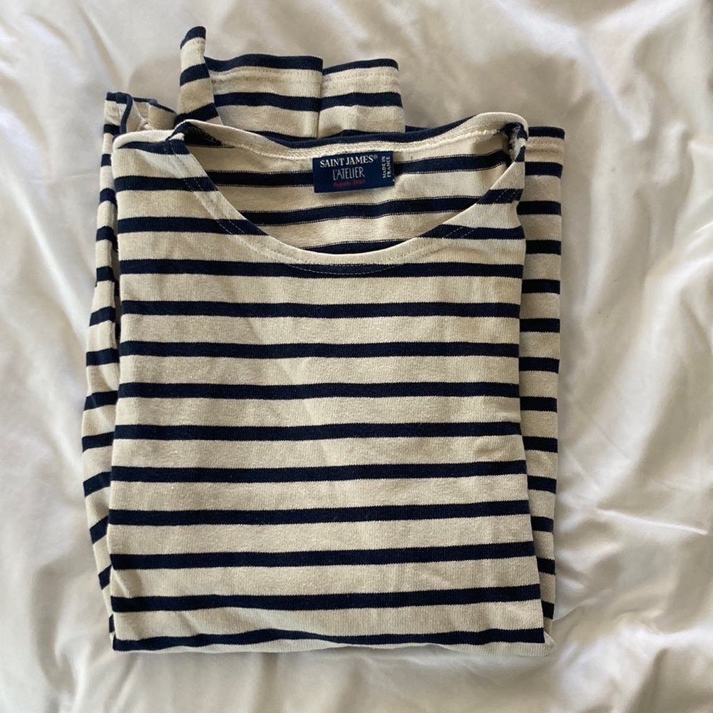 Saint James Striped Quarter Sleeve Shirt